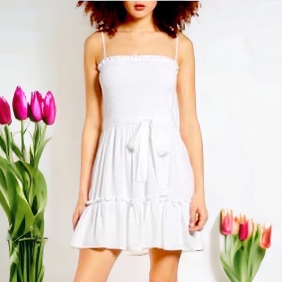ROW•A White Smocked Bandeau Minidress X-LARGE NWT❤️ Garden Girl - Picture 9 of 11